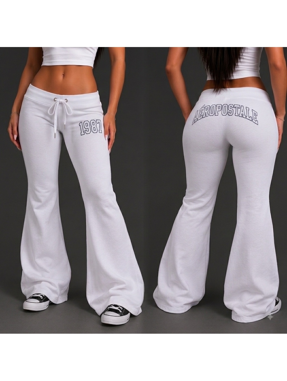 Aeropostale Light Blue Sweatpants 1987 Logo Open Hem Mean Girls